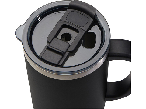 Sydney медная кружка с двойными стенками, сертифицированная согласно RCS, с вакуумной изоляцией и соломинкой, 1200 мл - сплошной черный - рис 5.