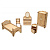 Конструктор деревянный "Мебель для спальни кукольного домика" - миниатюра