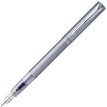 Перьевая ручка Parker Vector XL Silver Blue CT, цвет чернил blue, перо: F/M, в подарочной упаковке.