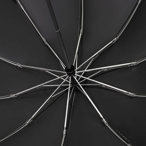 Зонт обратного сложения с ручкой-карабином Foldberry, черный - рис 4.