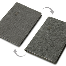 Двустороннее портфолио из рпет-фетра и искусственной кожи Felt, серый
