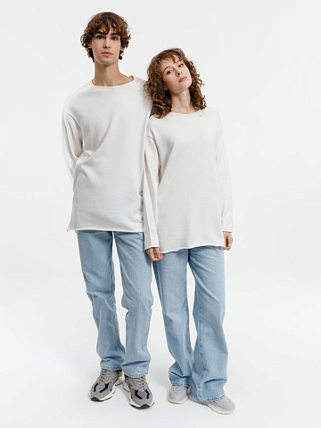 Лонгслив унисекс Siluetti Fuori, молочно-белый - рис 11.