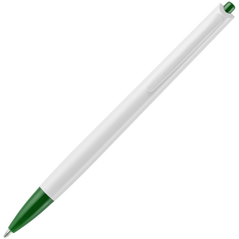 Ручка шариковая Tick, белая с зеленым - рис 4.