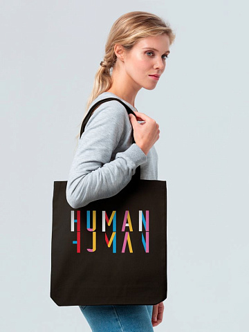 Холщовая сумка Human, черная - рис 3.