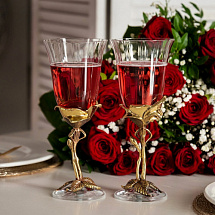 Набор бокалов для вина в шкатулке Розы (2 шт)