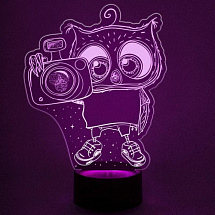 3D светильник Совенок с фотоаппаратом