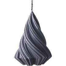 Свеча Елка, ароматическая, черная с серебристым напылением