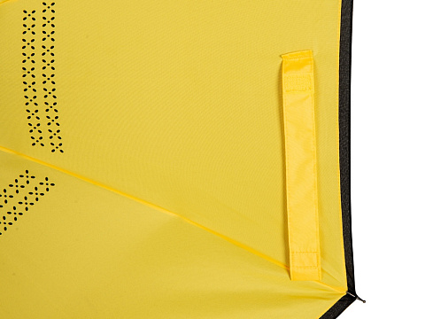 Зонт-трость наоборот Inversa, полуавтомат, черный/желтый - рис 6.