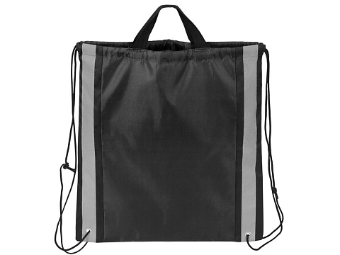 Рюкзак-мешок Savy со светоотражающими полосами по бокам, черный - рис 4.