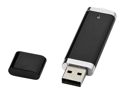 Флеш-карта Flat USB 2.0 на 4 Гб, черный