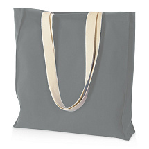 Сумка Donny из хлопка с донной складкой и парусиновыми ручками, серый