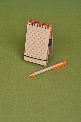 Блокнот на кольцах Eco Note с ручкой, синий - рис 6.