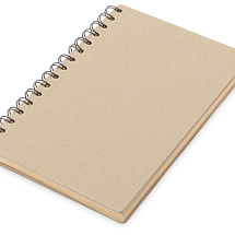 Блокнот на спирали в картонной обложке с переработанной бумагой Mania, натуральный