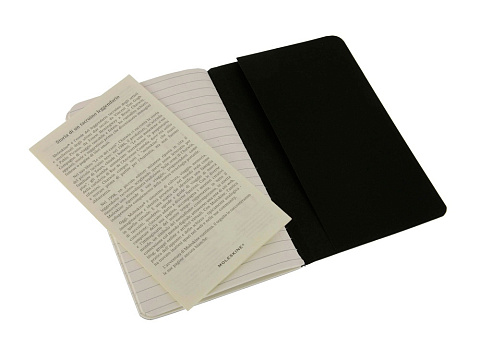 Записная книжка Moleskine Cahier (в линейку, 3 шт.), Pocket (9х14см), черный - рис 3.