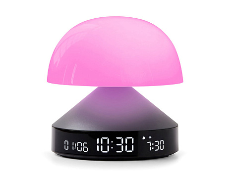 Светильник с часами и световым будильником Mina Sunrise, темно-серый - рис 7.