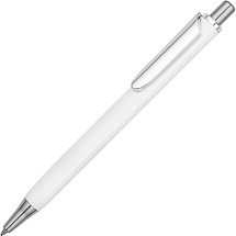 Ручка металлическая шариковая трехгранная Riddle, белый/серебристый