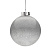 Елочный шар Finery Gloss, 10 см, глянцевый серебристый с глиттером - миниатюра - рис 3.
