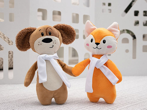 Мягкая игрушка Beastie Toys, собачка с белым шарфом - рис 8.