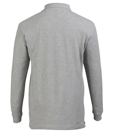 Рубашка поло мужская с длинным рукавом Star 170, серый меланж - рис 3.