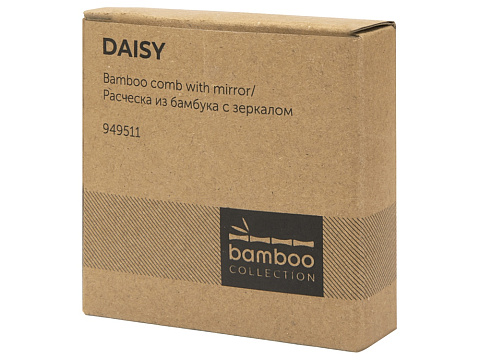 Расческа с зеркалом из бамбука Daisy, натуральный - рис 8.