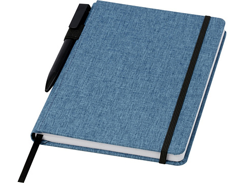 Блокнот Orin, формат А5, из переработанного ПЭТ, синий - рис 4.