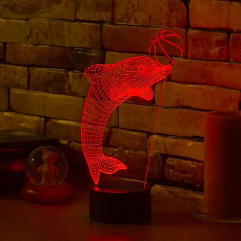 3D лампа Дельфин с мячом - рис 6.