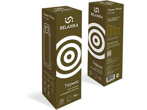 Термос Relaxika 101 (0,75 литра), хаки (без лого) - рис 13.