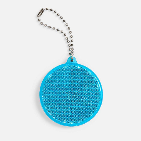 Пешеходный светоотражатель с цепочкой «Круг», синий - рис 2.