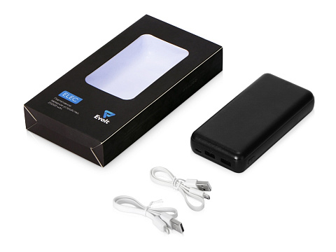 Портативное зарядное устройство Elec, 20000 mAh, черный - рис 8.
