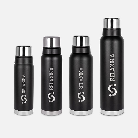 Термос Relaxika 750 со стикерпаком, черный - рис 11.