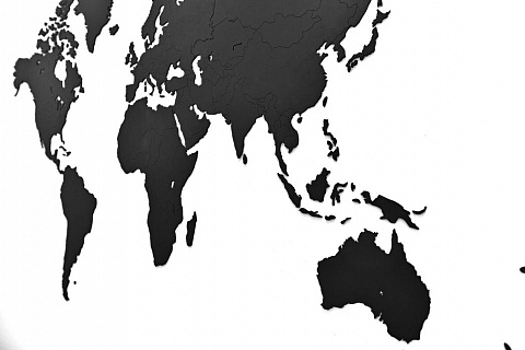 Деревянная карта мира размер M (черная) - рис 2.