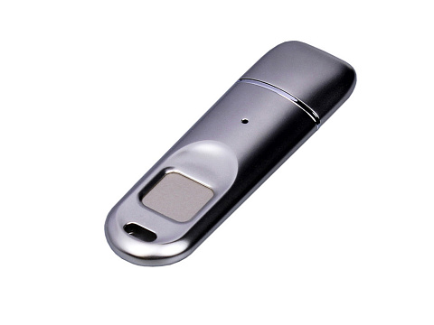 Металлическая флешка со сканером отпечатков пальцев в подарочной упаковке на 128 Гб, серебристый - рис 4.