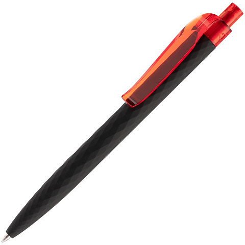 Ручка шариковая Prodir QS01 PRT-P Soft Touch, черная с красным - рис 2.