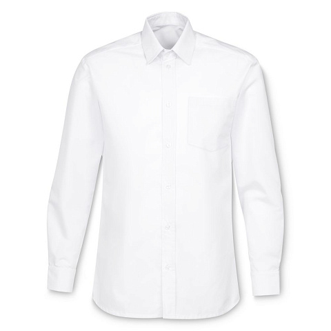 Рубашка мужская с длинным рукавом Collar, белая - рис 3.