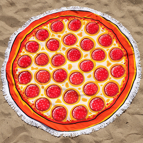 Круглое пляжное полотенце Пицца