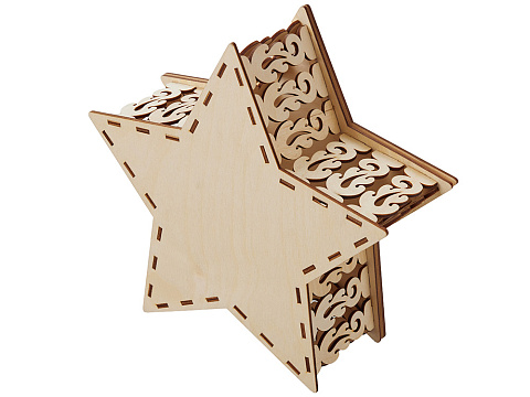 Шкатулка из фанеры в виде звезды Asteris, сине-серебристый - рис 8.