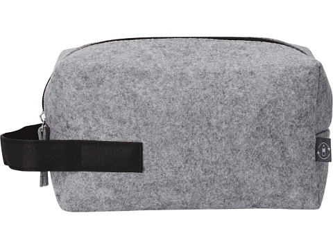 Органайзер для электроники и проводов Felt из RPET-фетра с ручкой, серый с черным - рис 6.