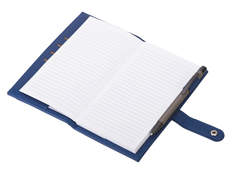 Блокнот-кошелек с сменным блоком А6 Wall Street, 64 листа, синий - рис 5.