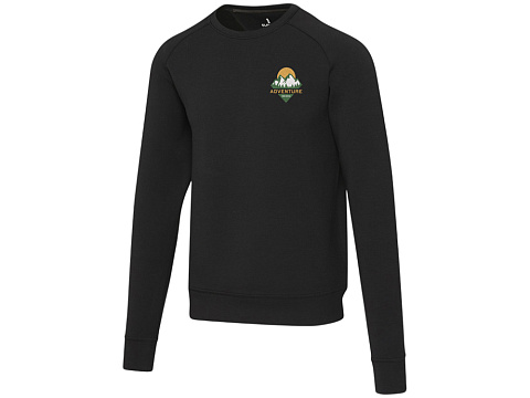 Yukon унисекс интерлок спортивный свитер с круглым вырезом - Сплошной черный - рис 5.