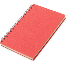 Блокнот на спирали в картонной обложке с переработанной бумагой Mania, красный