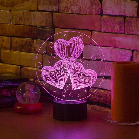 3D лампа I Love You - рис 6.
