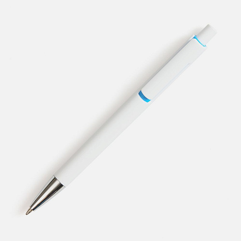 Ручка шариковая Dominanta, белая с голубым - рис 3.