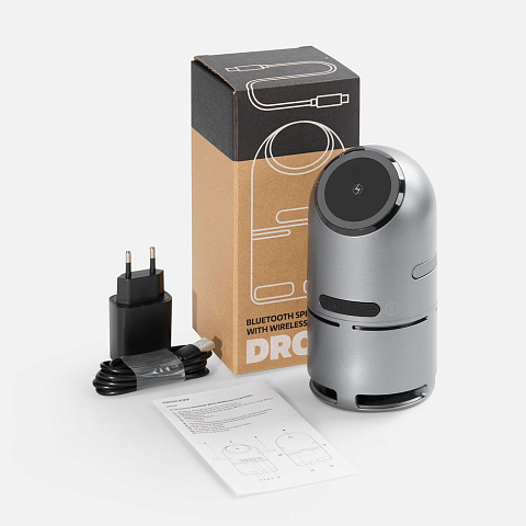 Bluetooth-колонка с беспроводной зарядкой Droid, серая - рис 7.