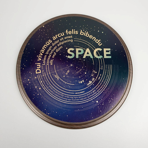 Плакетка Plaque, круглая, венге с золотистой пластиной - рис 8.