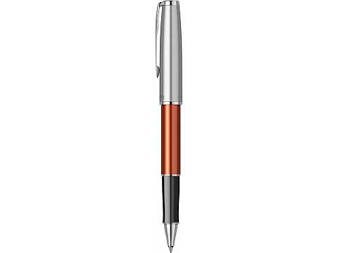 Ручка-роллер Parker Sonnet Essentials Orange SB Steel CT, цвет чернил black,перо: F, в подарочной упаковке. - рис 3.