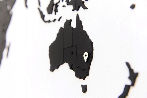 Деревянная карта мира размер S (черная), качество А - рис 3.