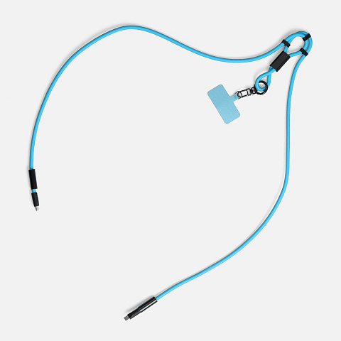 Кабель-ланьярд energyFlex Power Delivery 60 Вт, синий - рис 3.