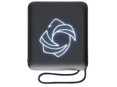 Магнитный беспроводной внешний аккумулятор c подсветкой лого Энчант, 10000 мАч, черный - рис 5.