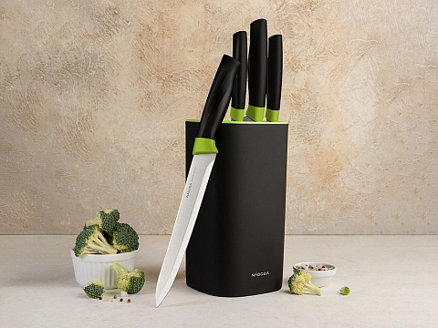 Набор из 4 кухонных ножей в универсальном блоке,  NADOBA, серия OLIVIA - рис 3.