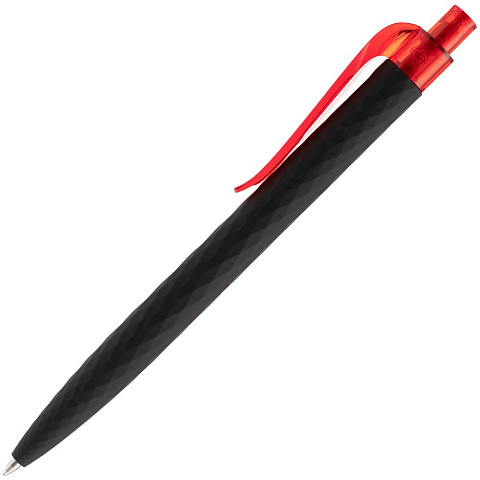 Ручка шариковая Prodir QS01 PRT-P Soft Touch, черная с красным - рис 3.